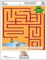 okul öncesi labirent bulmacai çalışma sayfaları